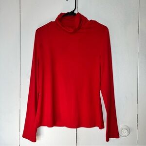 Red Long Sleeve Turtleneck Women's Top Size XL